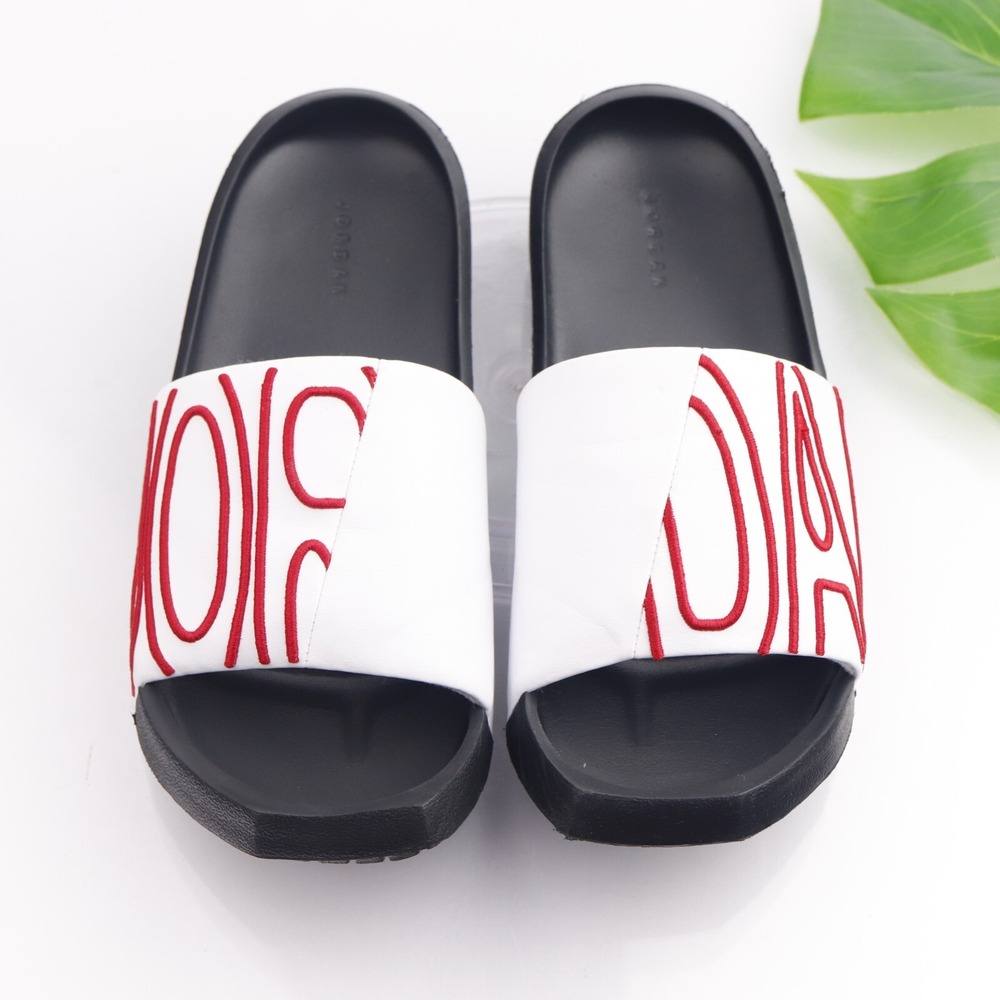Jordan Womens Nola Sandals Shoe Size 7 White Pool Slide Logo Casual Comfort Nike